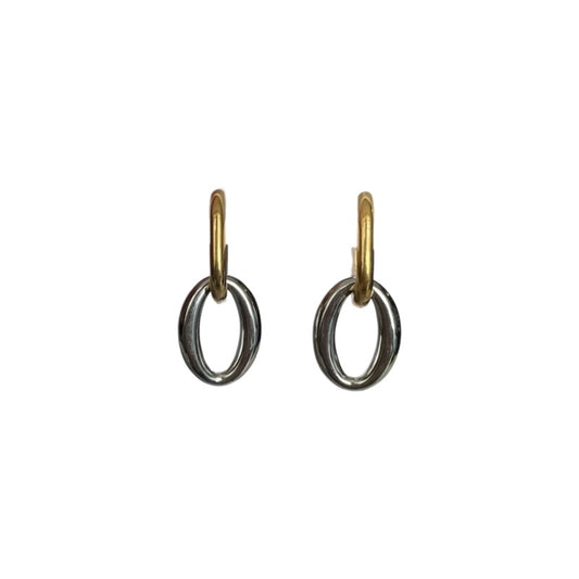 Aretes bicolor 2 en 1