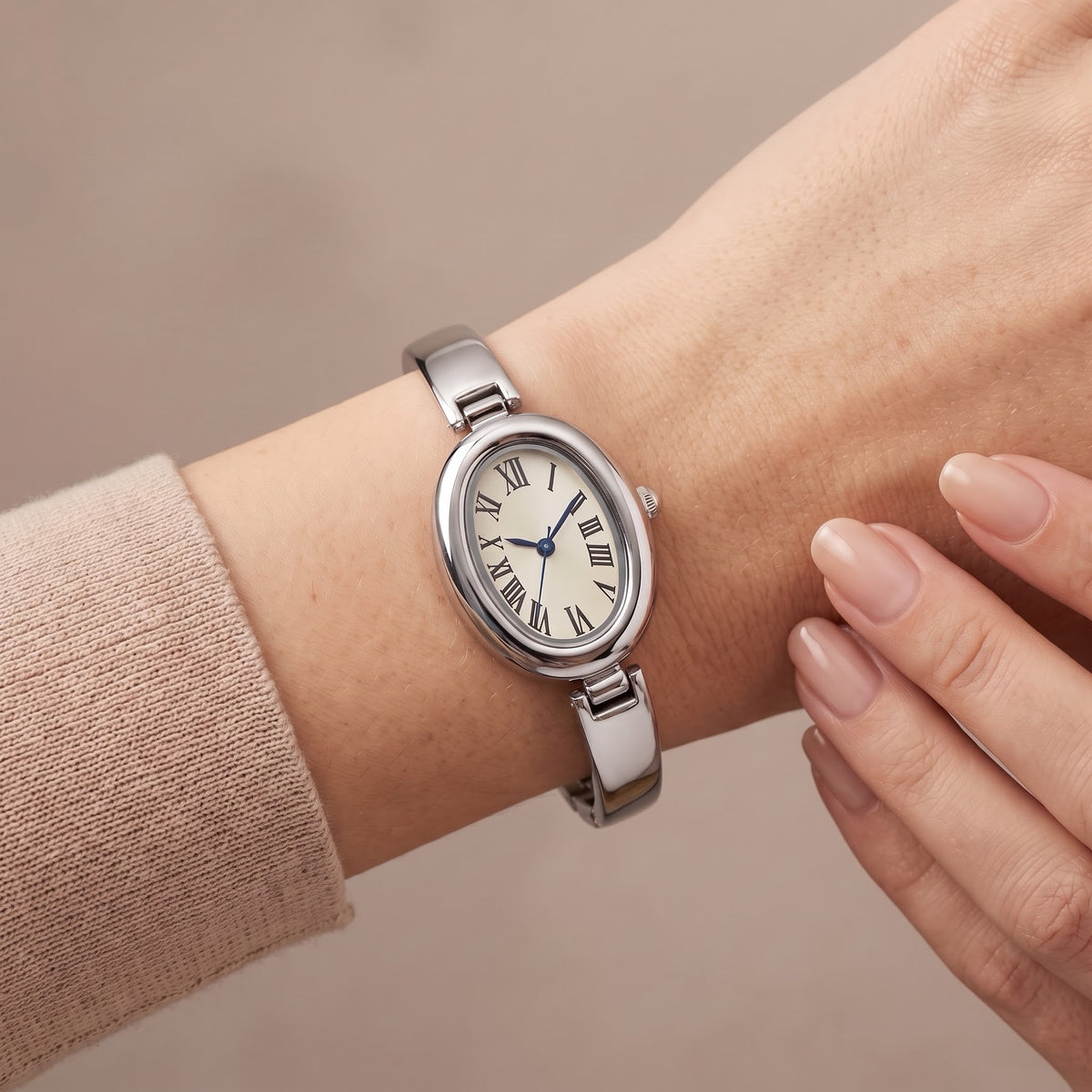 Reloj combinado plateado