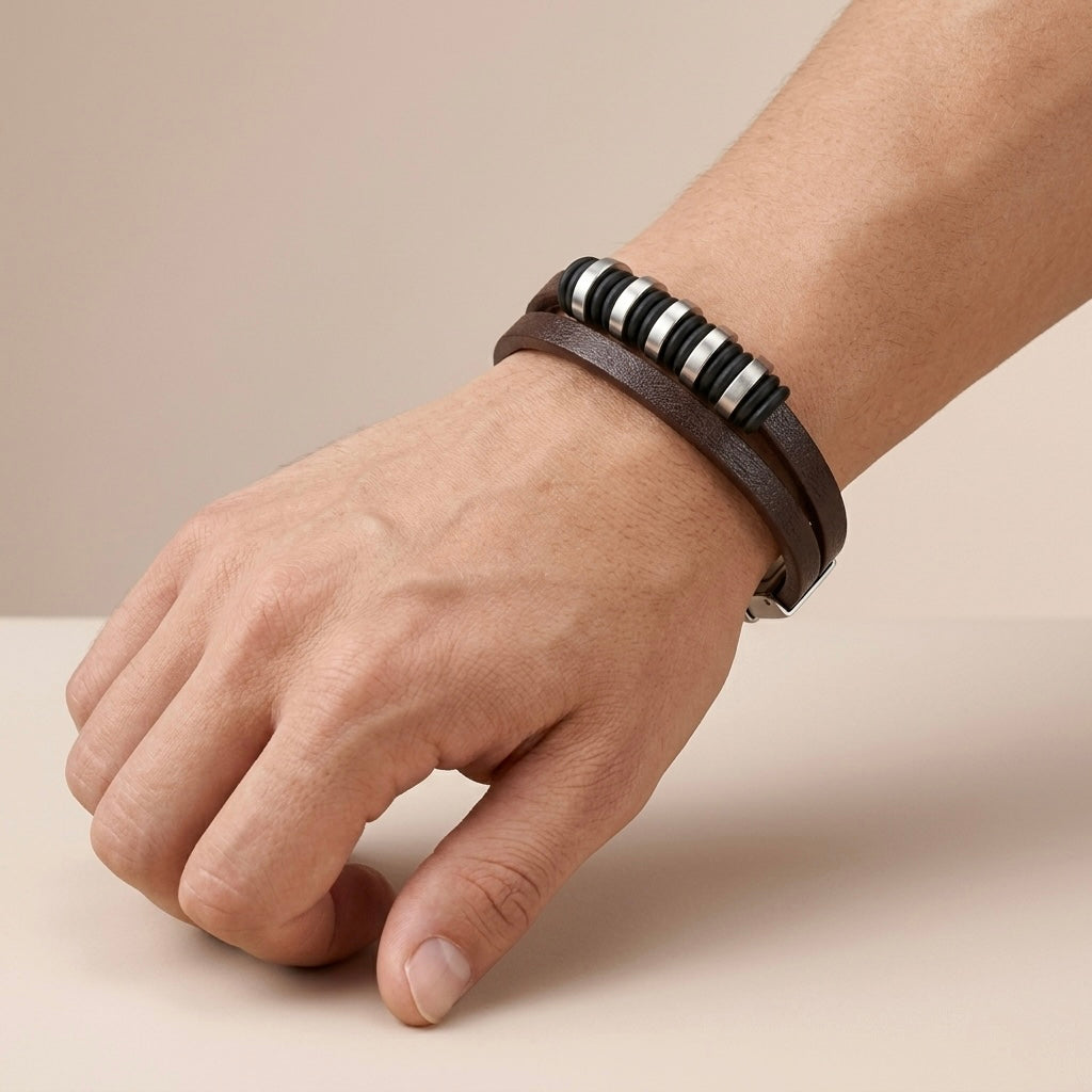 Pulsera doble café