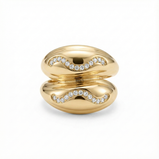 Anillo cruzado zirconias