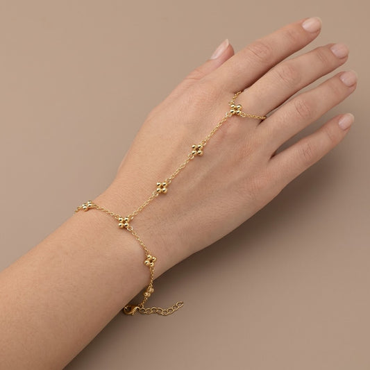 Pulsera anillo flores
