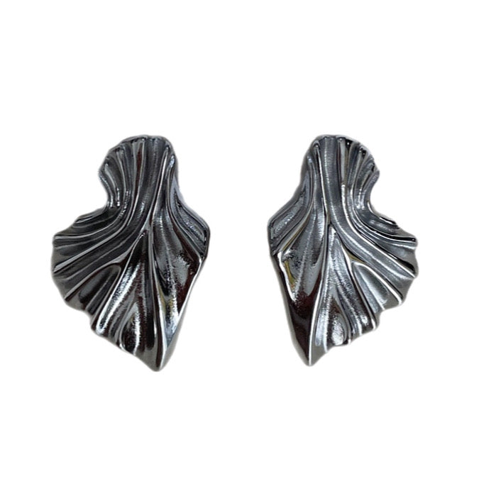 Aretes textura plateados