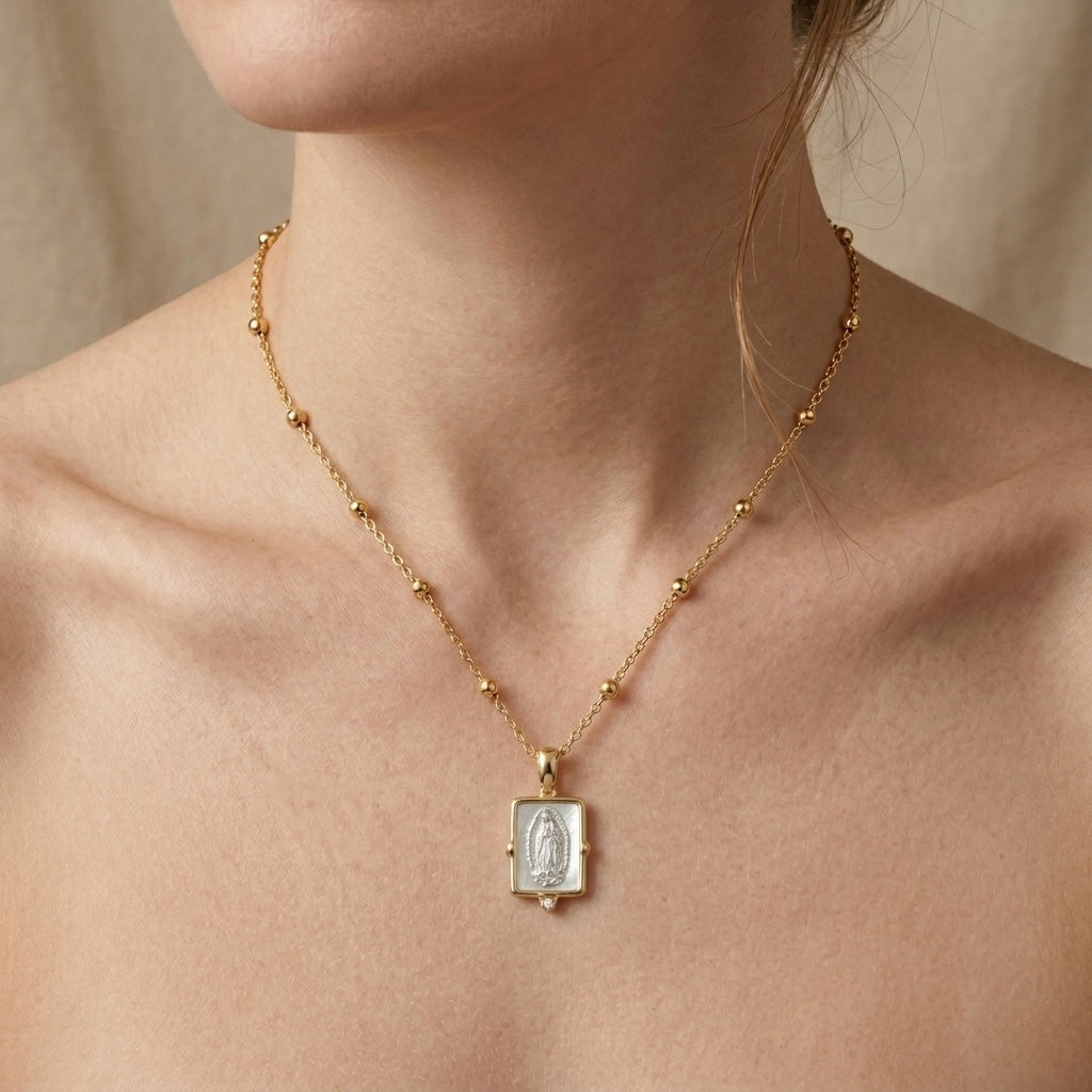 Collar Virgen bicolor