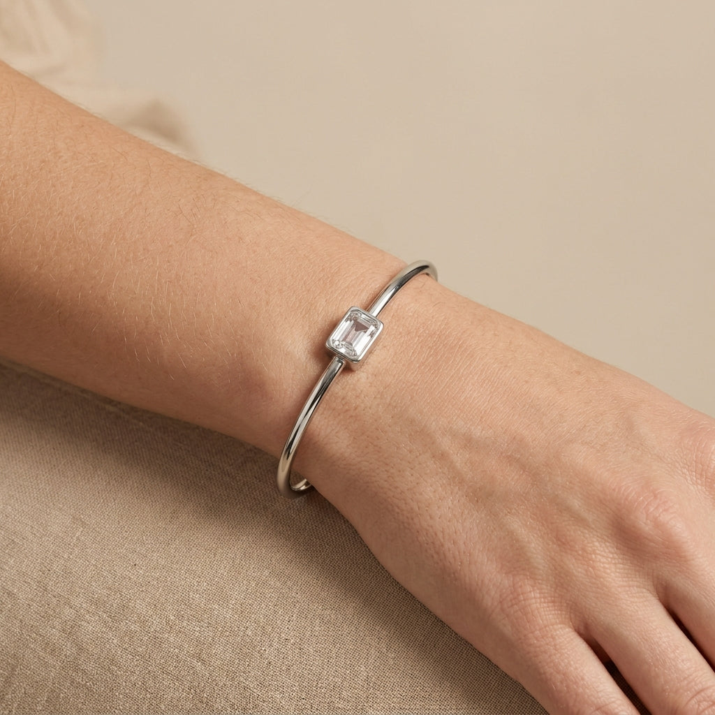 Pulsera rectángulo plateada