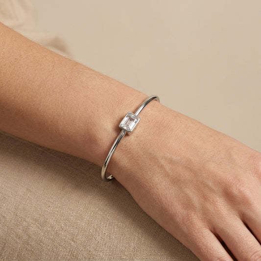 Pulsera rectángulo plateada