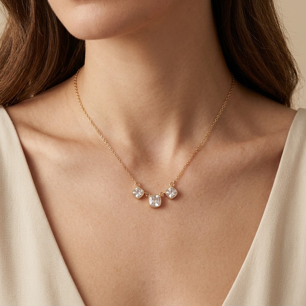 Collar triple cuadro