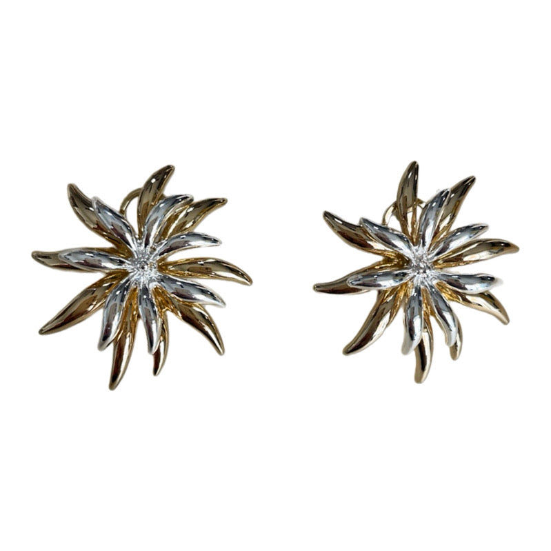 Aretes flor bicolor