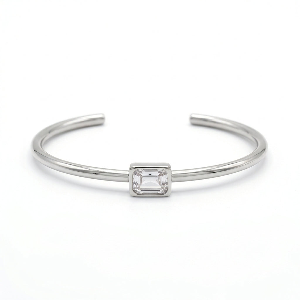 Pulsera rectángulo plateada