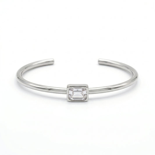 Pulsera rectángulo plateada