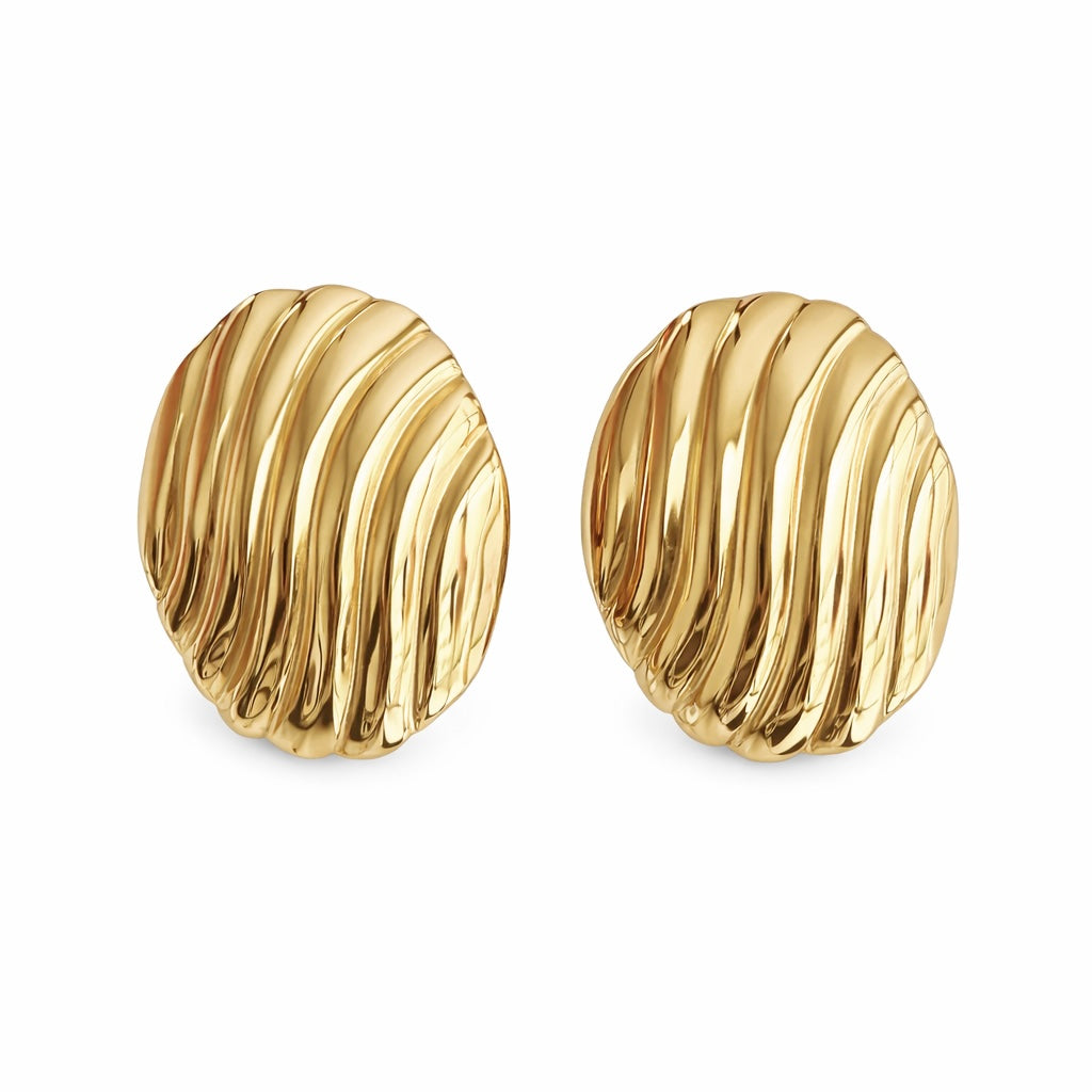 Aretes óvalo líneas