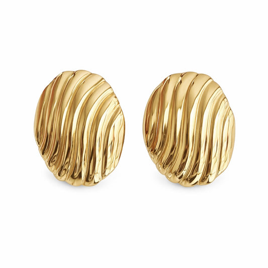 Aretes óvalo líneas