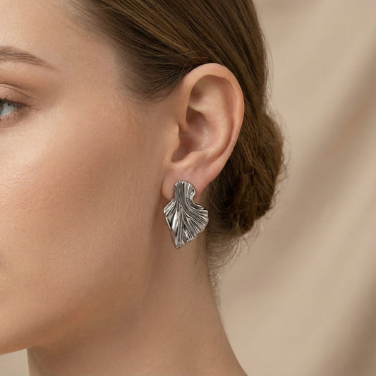 Aretes textura plateados