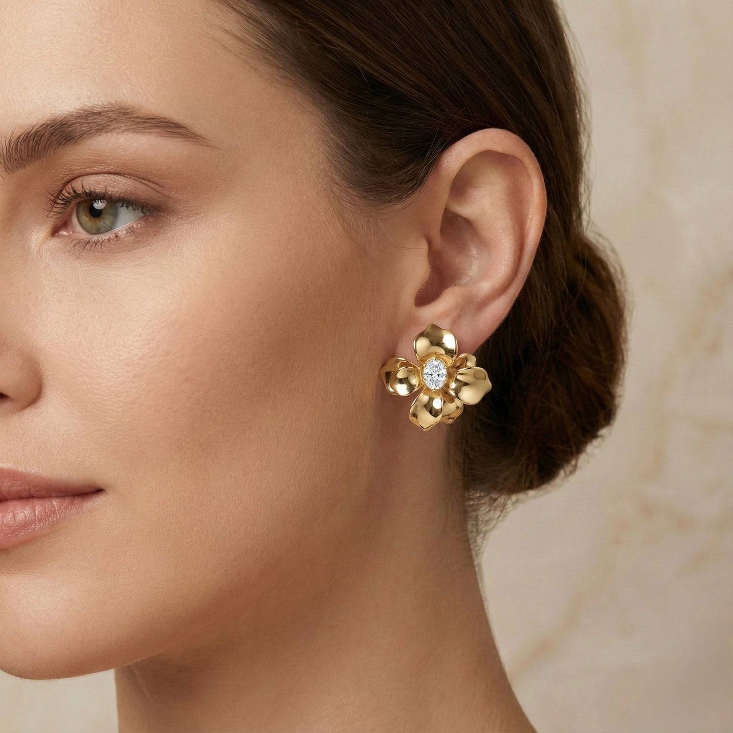 Aretes flor zirconia