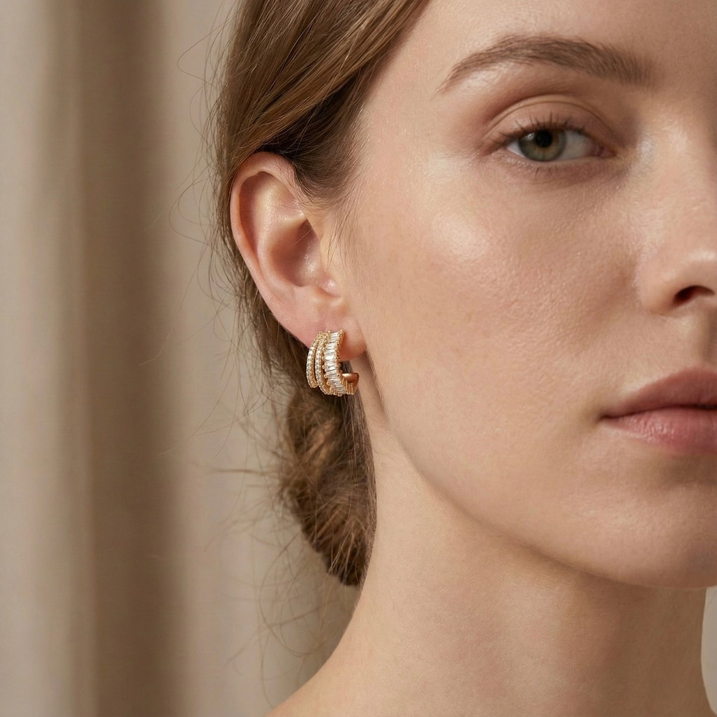 Arracadas triples zirconias