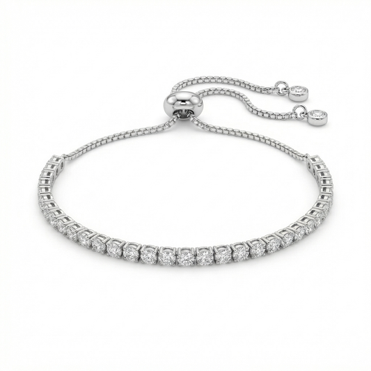 Pulsera tennis plateada