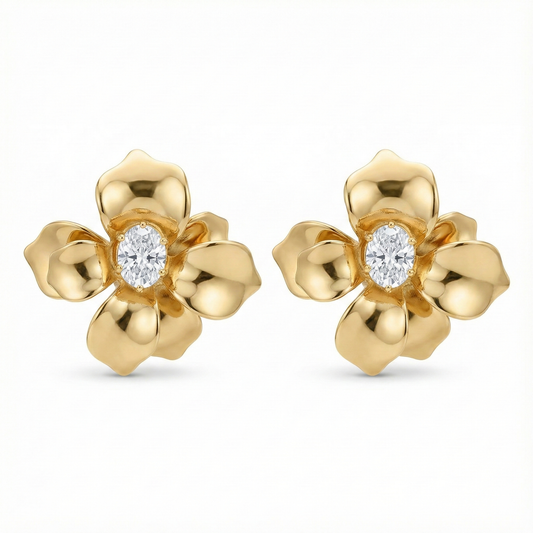 Aretes flor zirconia
