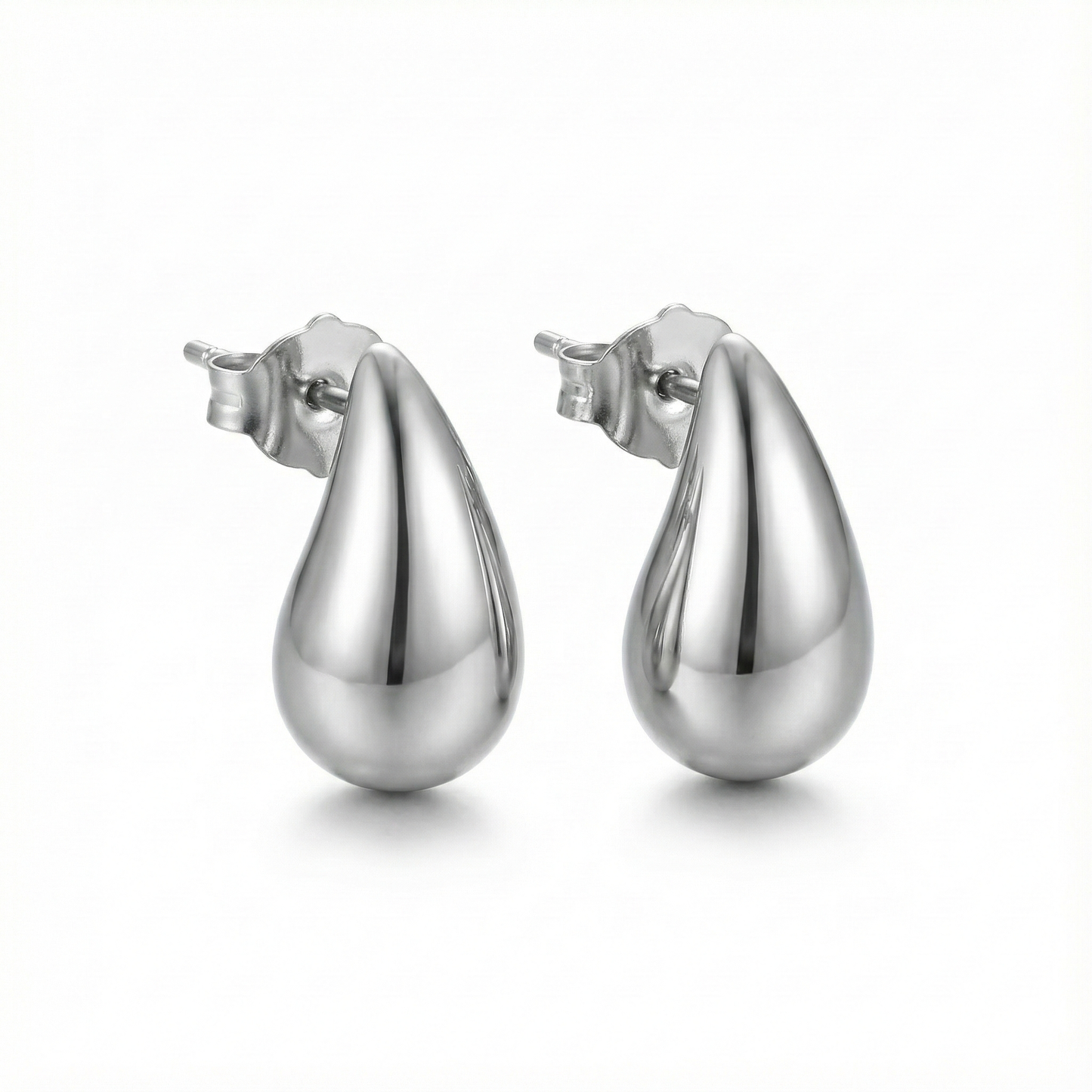 Aretes gota mini plateados