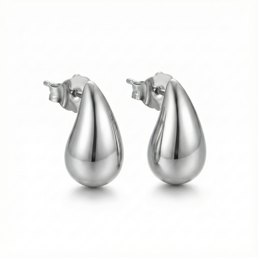 Aretes gota mini plateados