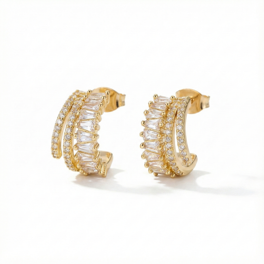 Arracadas triples zirconias