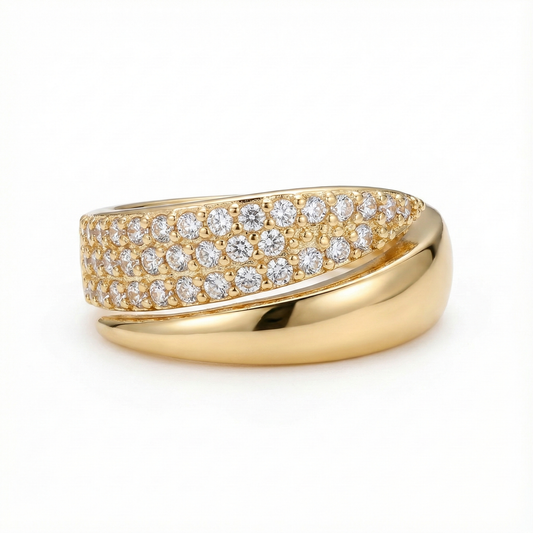 Anillo cruzado zirconias