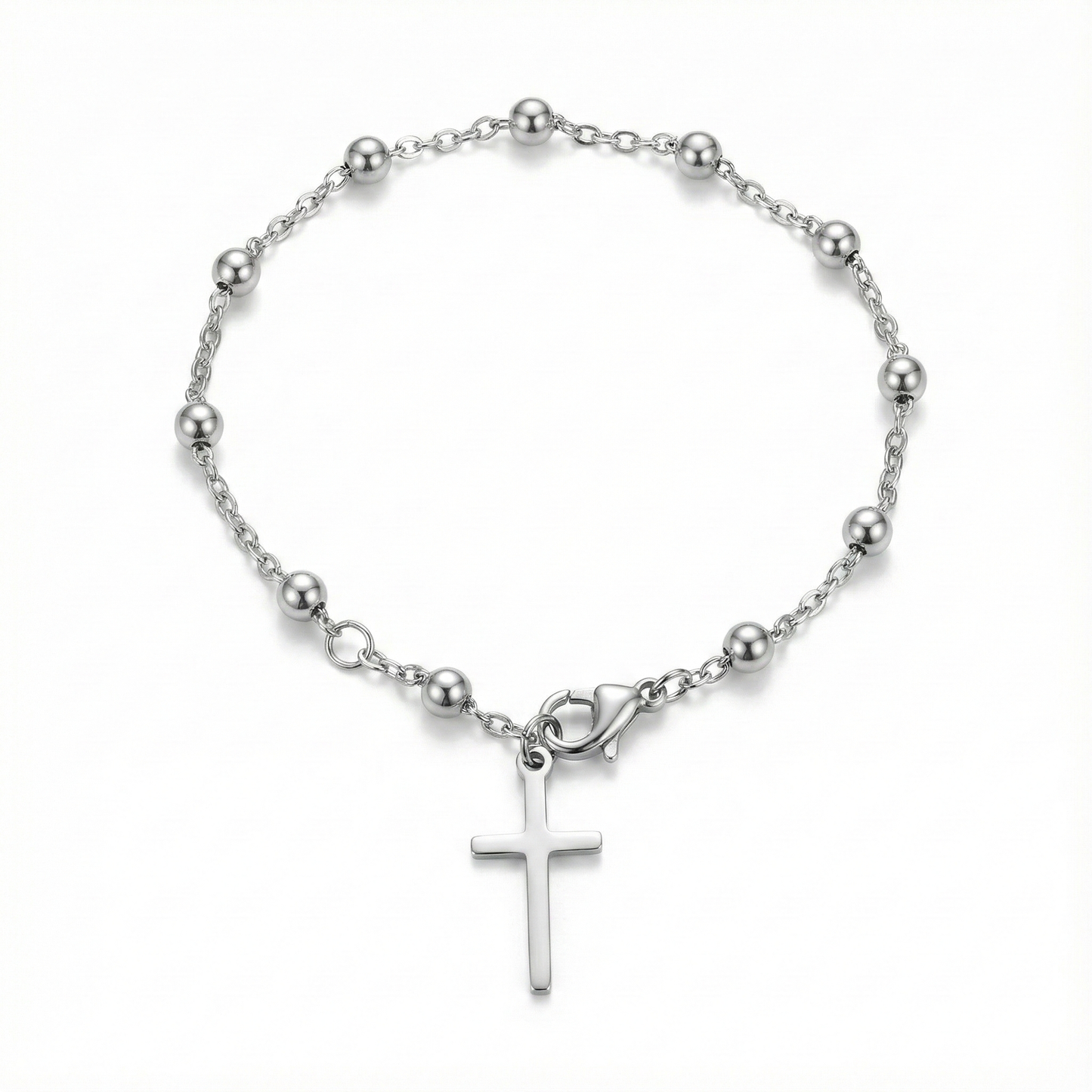 Pulsera Cruz Plateada