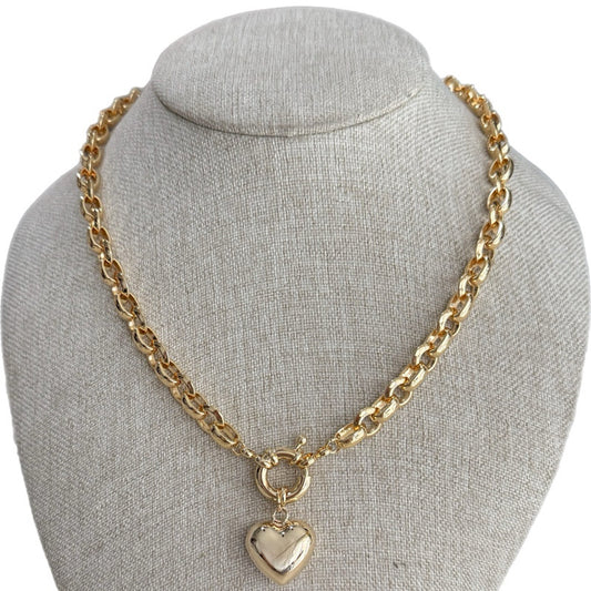 Collar eslabones corazón