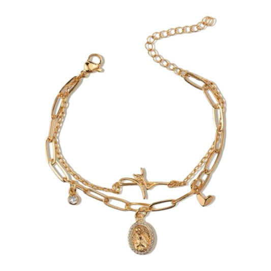 Pulsera doble Virgen