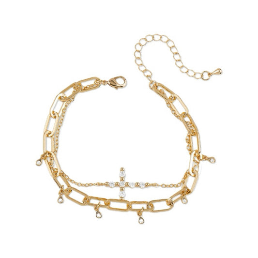 Pulsera doble cruz