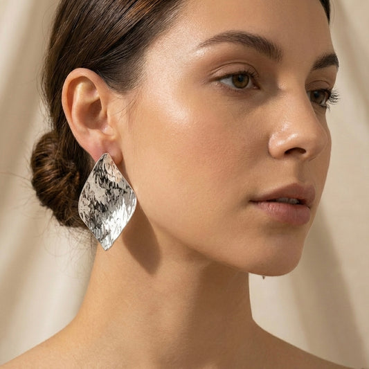 Aretes Laurel plateados