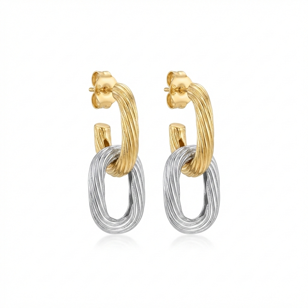 Aretes eslabón removible