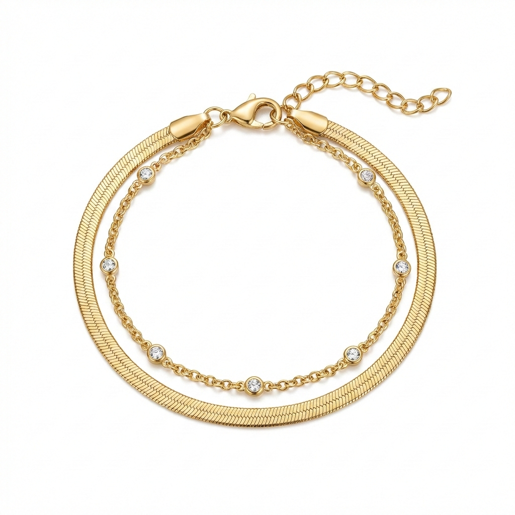 Pulsera doble zirconias