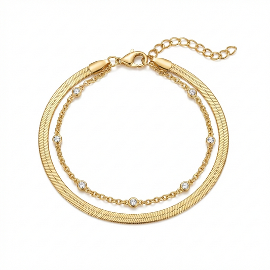 Pulsera doble zirconias