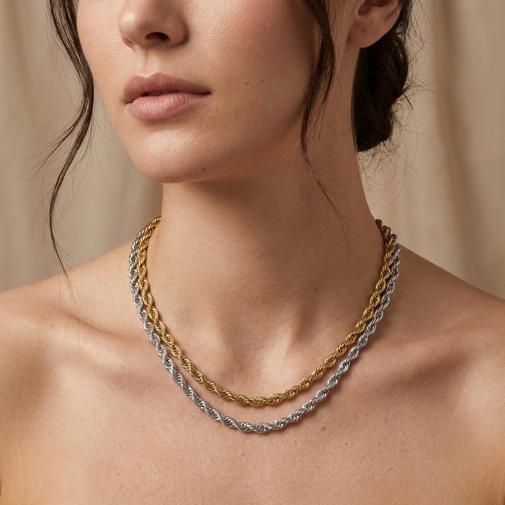 Collar doble torzal bicolor