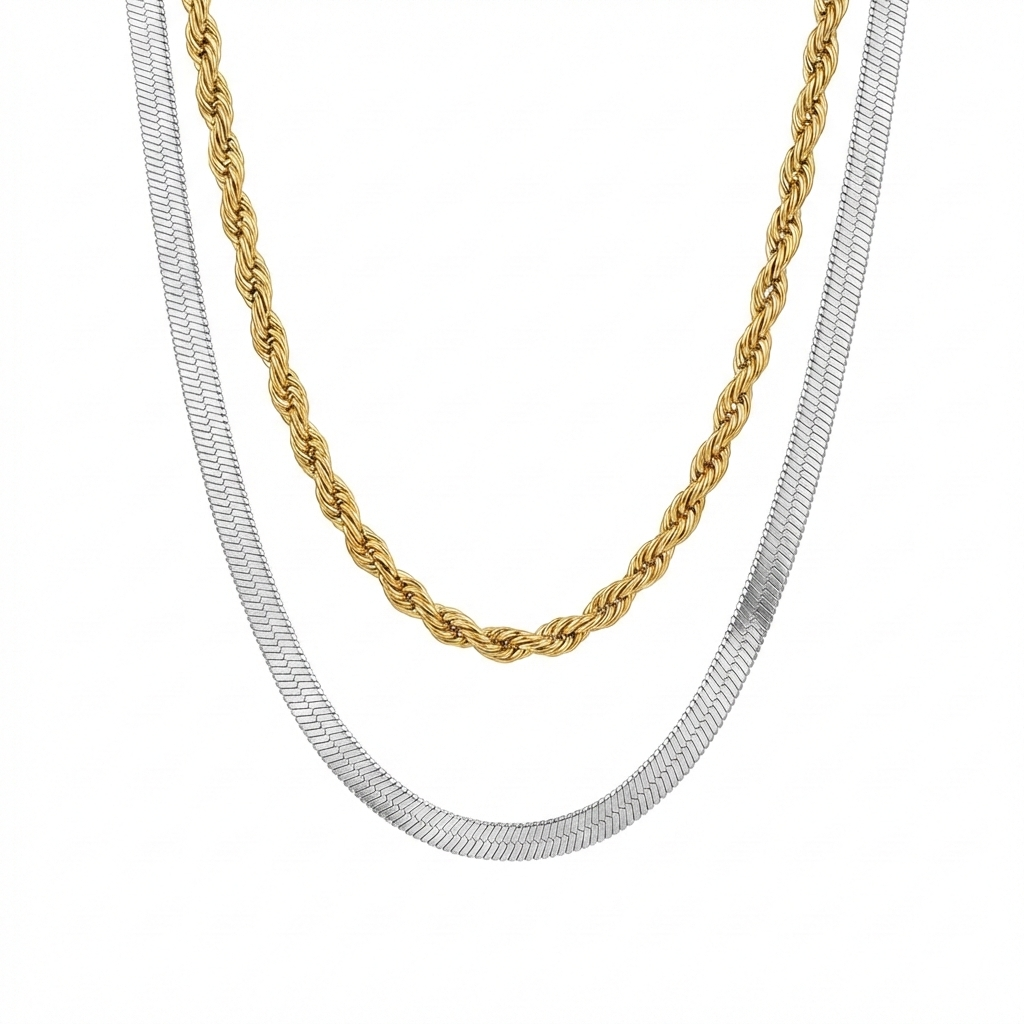 Collar doble clásico bicolor