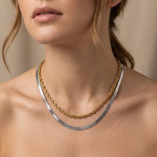 Collar doble clásico bicolor