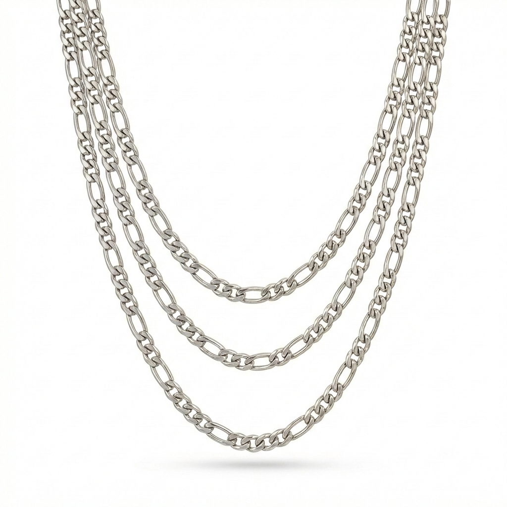 Collar triple cart plateado