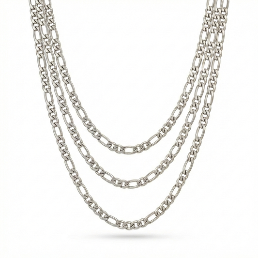 Collar triple cart plateado