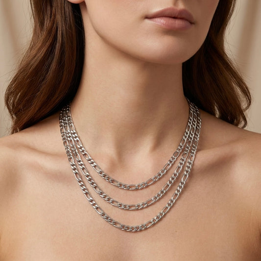 Collar triple cart plateado