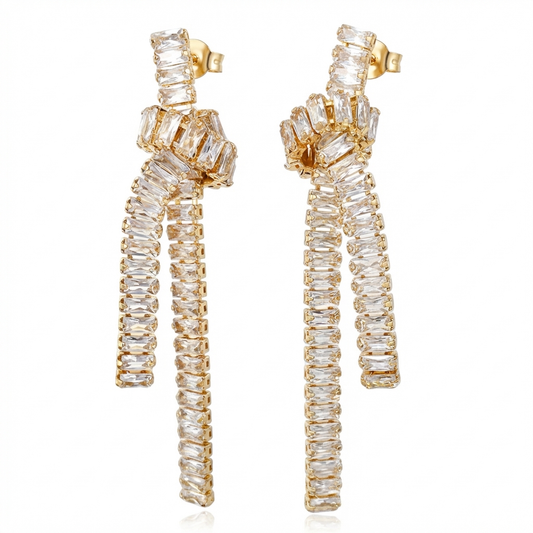 Aretes nudo baguette