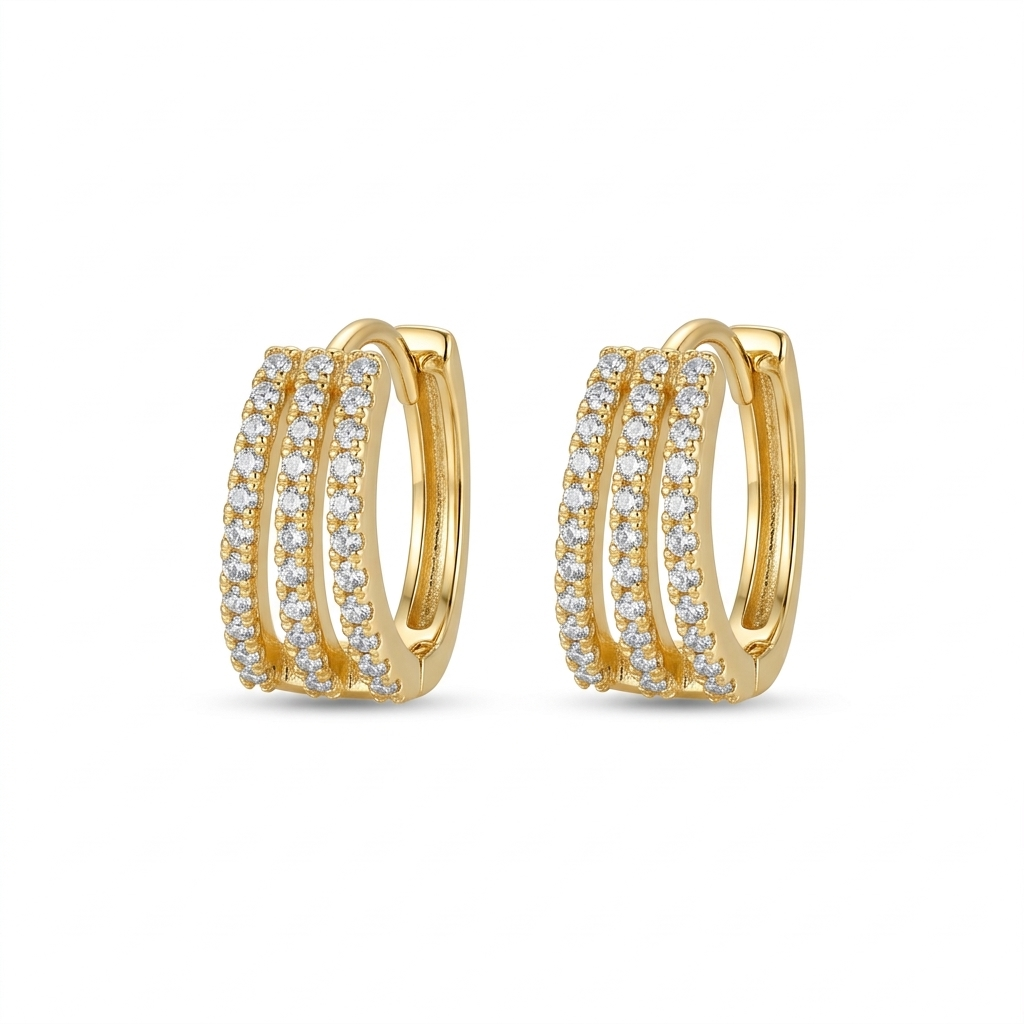 Arracadas tiples zirconias
