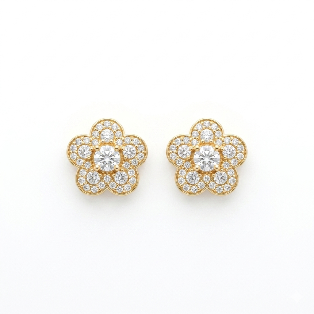 Aretes Flor zirconias