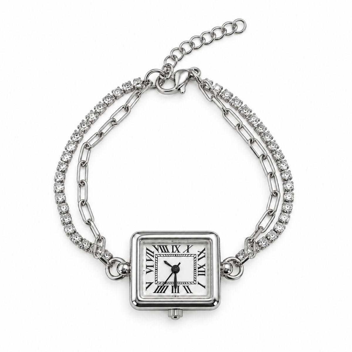 Reloj cadena plateado