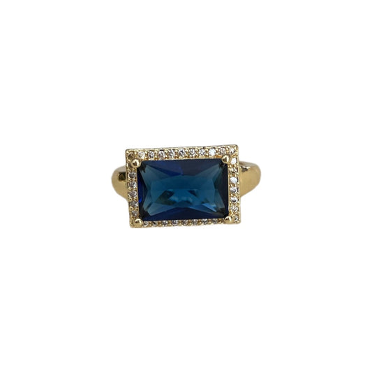 Anillo zirconia azul