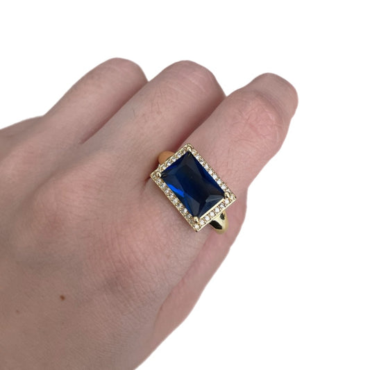 Anillo zirconia azul