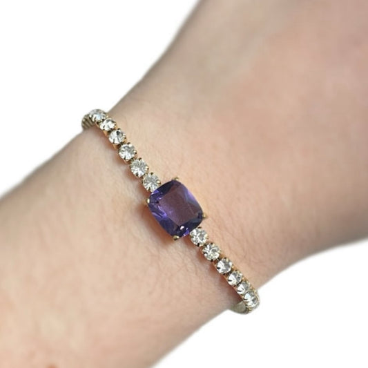 Pulsera zirconia morada