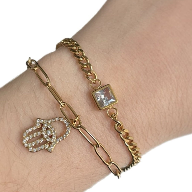 Pulsera doble Hamsa