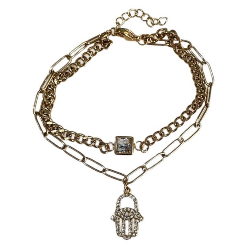 Pulsera doble Hamsa