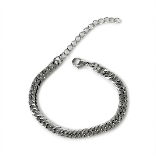 Pulsera tejida plateada