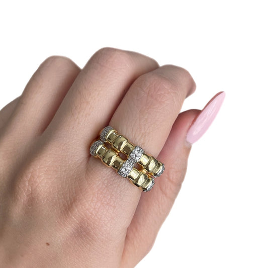 Anillo bicolor doble
