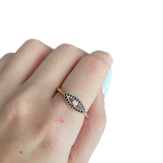 Anillo ojo zirconias